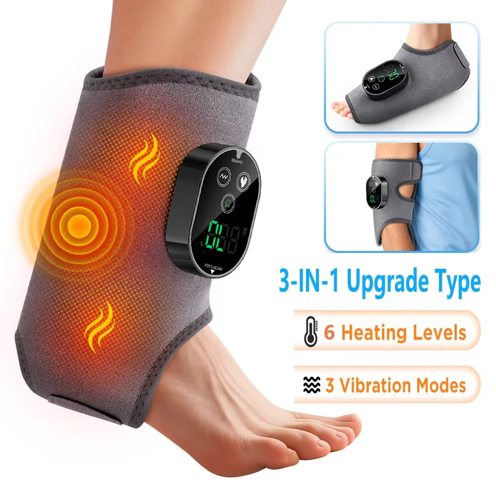 Electric Heated Ankle & Wrist Massager – Vibration + Heat for Joint Relief