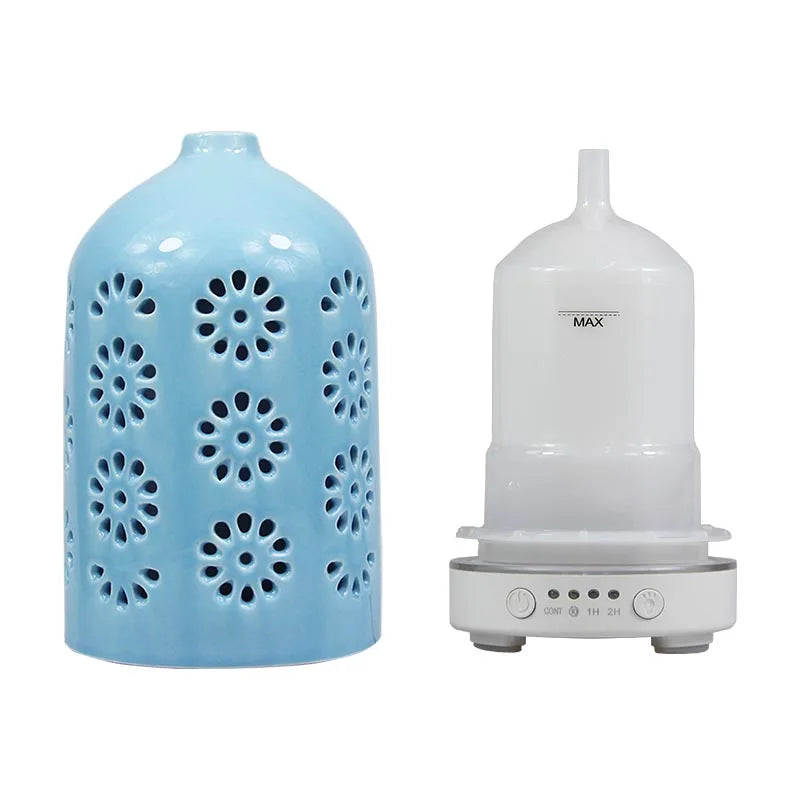 Ceramic Ultrasonic Aroma Diffuser – Timer Function, LED Lights & Essential Oil Diffuser