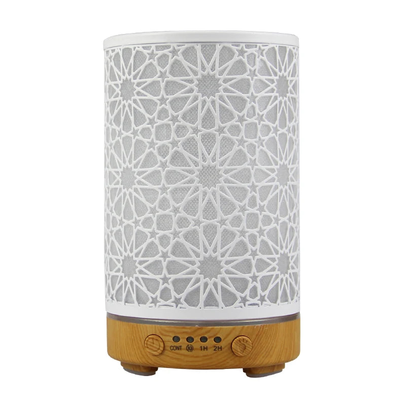 100ml Hollow Ultrasonic Essential Oil Diffuser – Timer, LED Light & Smart Home Aroma