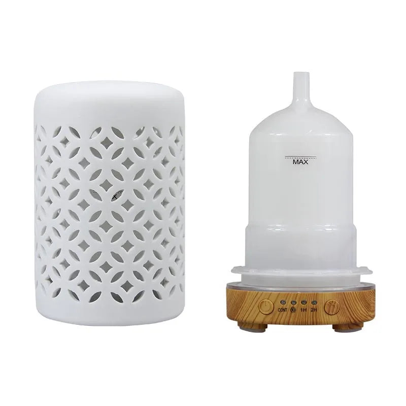 Ceramic Ultrasonic Aroma Diffuser – Timer Function, LED Lights & Essential Oil Diffuser