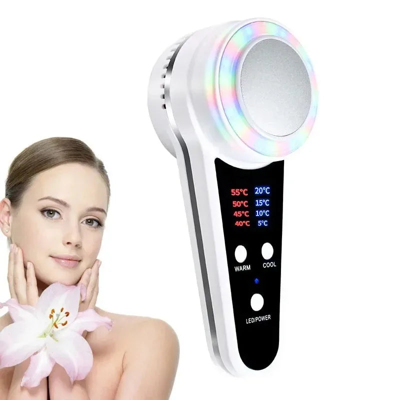 Hot & Cold Cryotherapy Face Massager – Blue Photon Acne Treatment & Skin Lifting