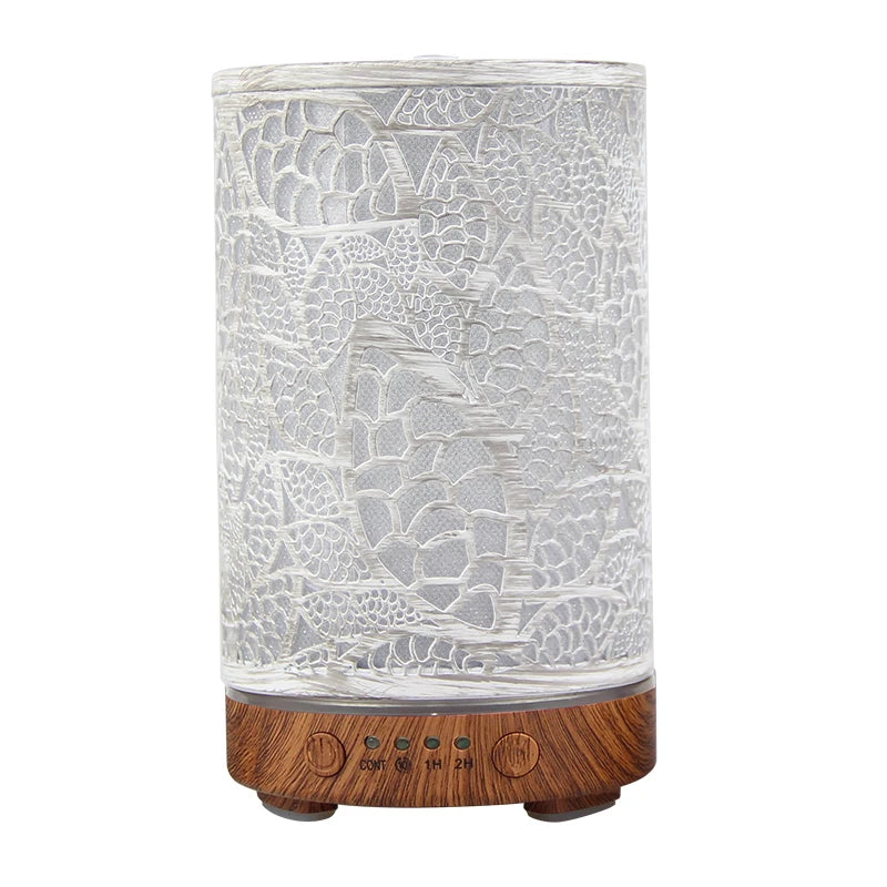 100ml Hollow Ultrasonic Essential Oil Diffuser – Timer, LED Light & Smart Home Aroma