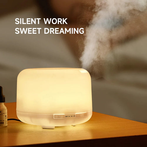 500ml Ultrasonic Aroma Diffuser – Remote Control, LED Night Lights & Essential Oil Humidifier