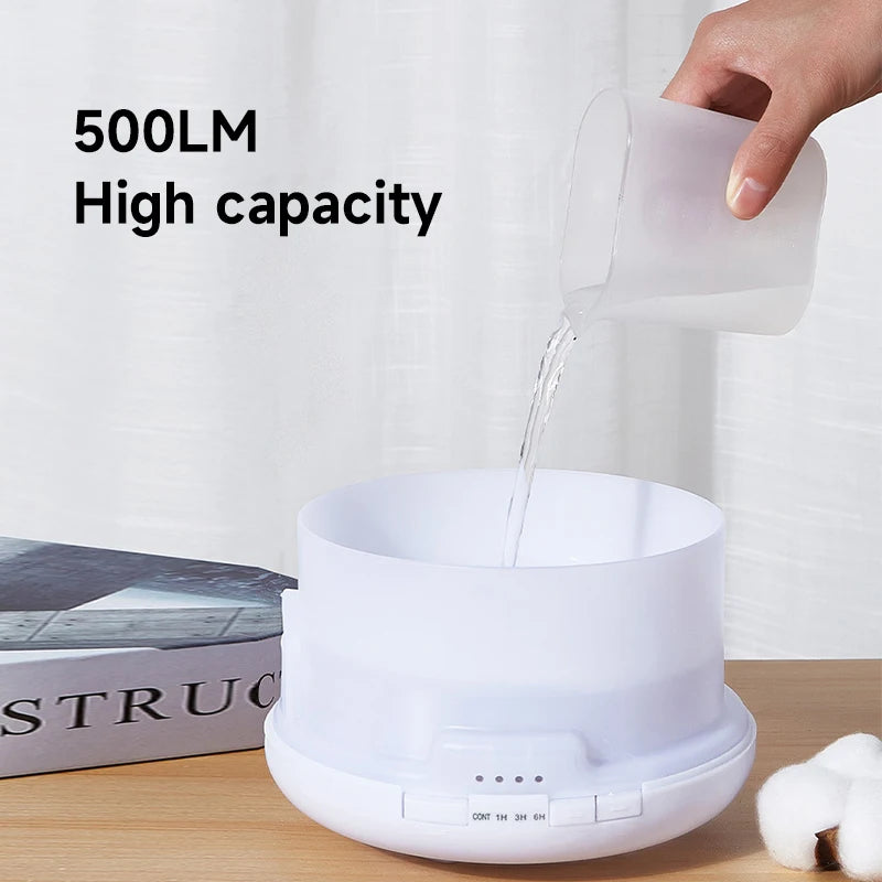 500ml Ultrasonic Aroma Diffuser – Remote Control & LED Night Lights Essential Oil Humidifier