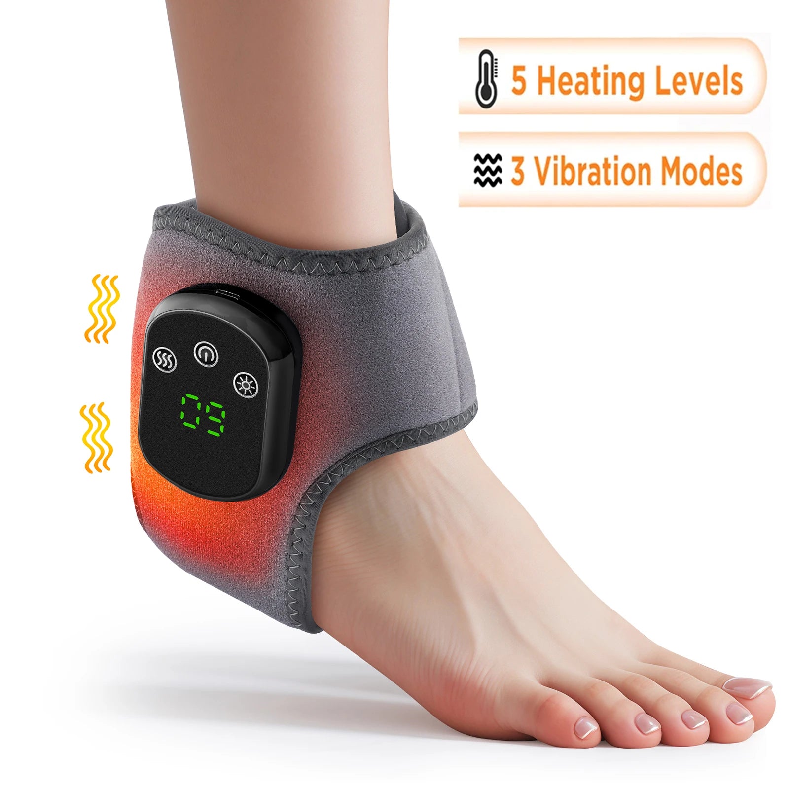 Electric Heated Ankle & Wrist Massager – Vibration + Heat for Joint Relief