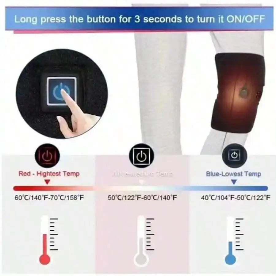 Electric USB Heated Knee Pads – Thermal Heat Therapy for Knee & Leg Pain Relief
