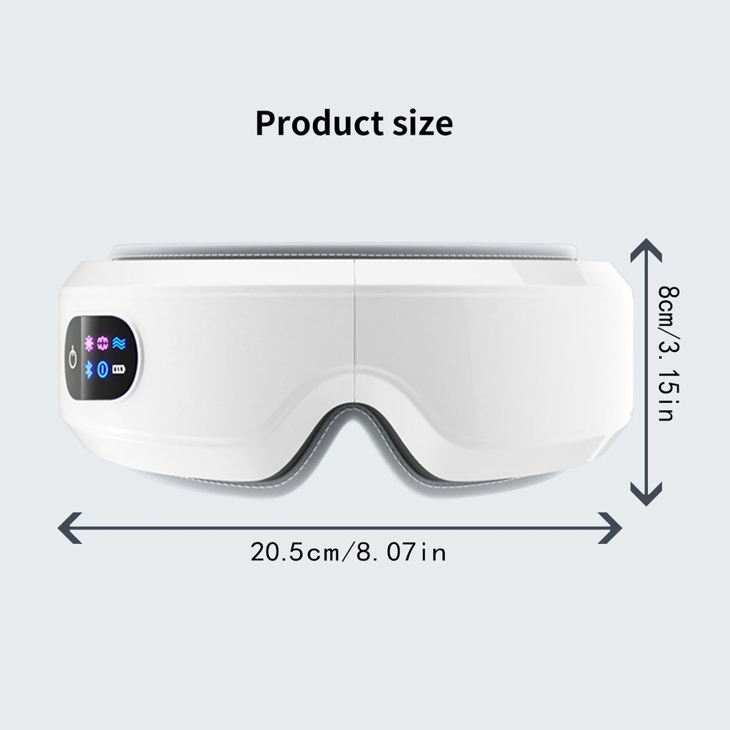 Smart Vibration Eye Massager – Bluetooth Music & Air Compression for Eye Relief & Sleep