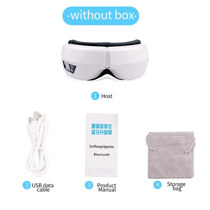 Smart Foldable Eye Massager – Vibration, Airbag Compression & Bluetooth Music for Eye Relief