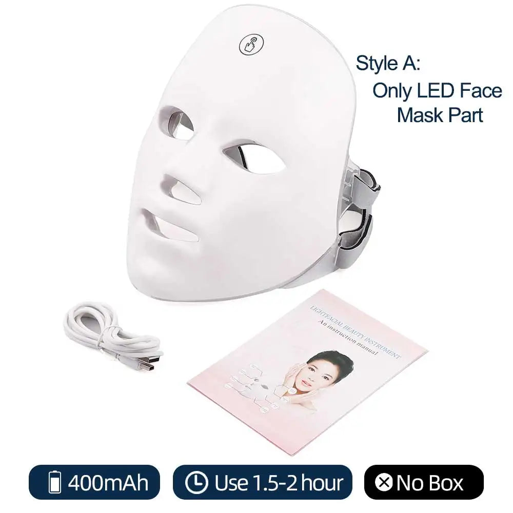 7-Colour LED Face & Neck Mask – Bio-Light Therapy for Skin Tightening, Lifting & Whitening