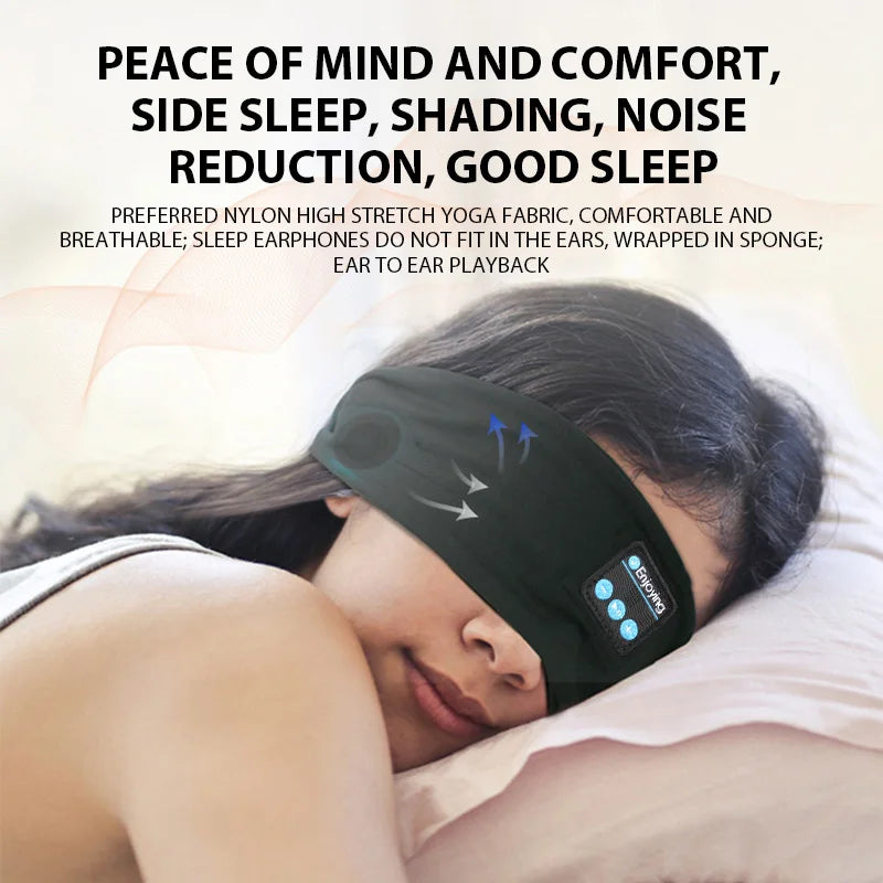 Wireless Bluetooth Sleeping Headband – HD Stereo Speakers & Eye Mask for Side Sleepers