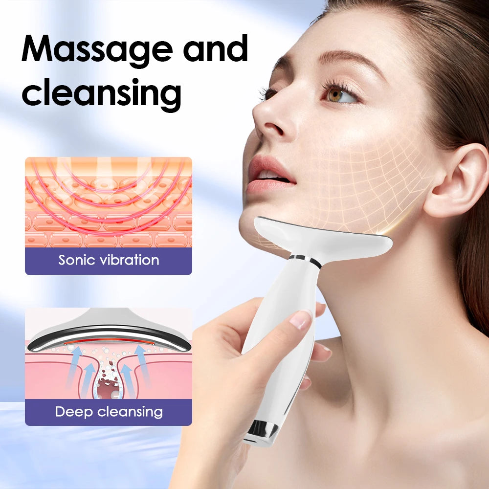 Neck & Face Beauty Device – 7 Modes Vibration Massage for Neck Lines & Face Lifting