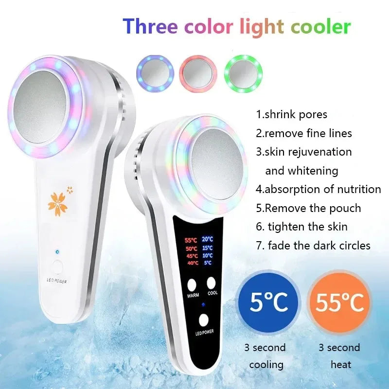 Hot & Cold Cryotherapy Face Massager – Blue Photon Acne Treatment & Skin Lifting