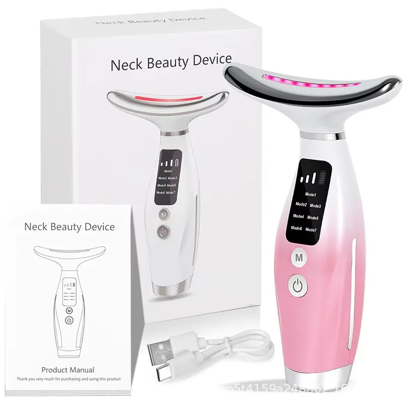 EMS Neck & Face Lifter – 7 Modes LED Photon Therapy for Skin Tightening & Double Chin Removal