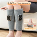360° Electric Pneumatic Leg Massager Calf Massager Rechargeable 4 Modes Air Compression Leg Massager Hot Compress Leg Massage