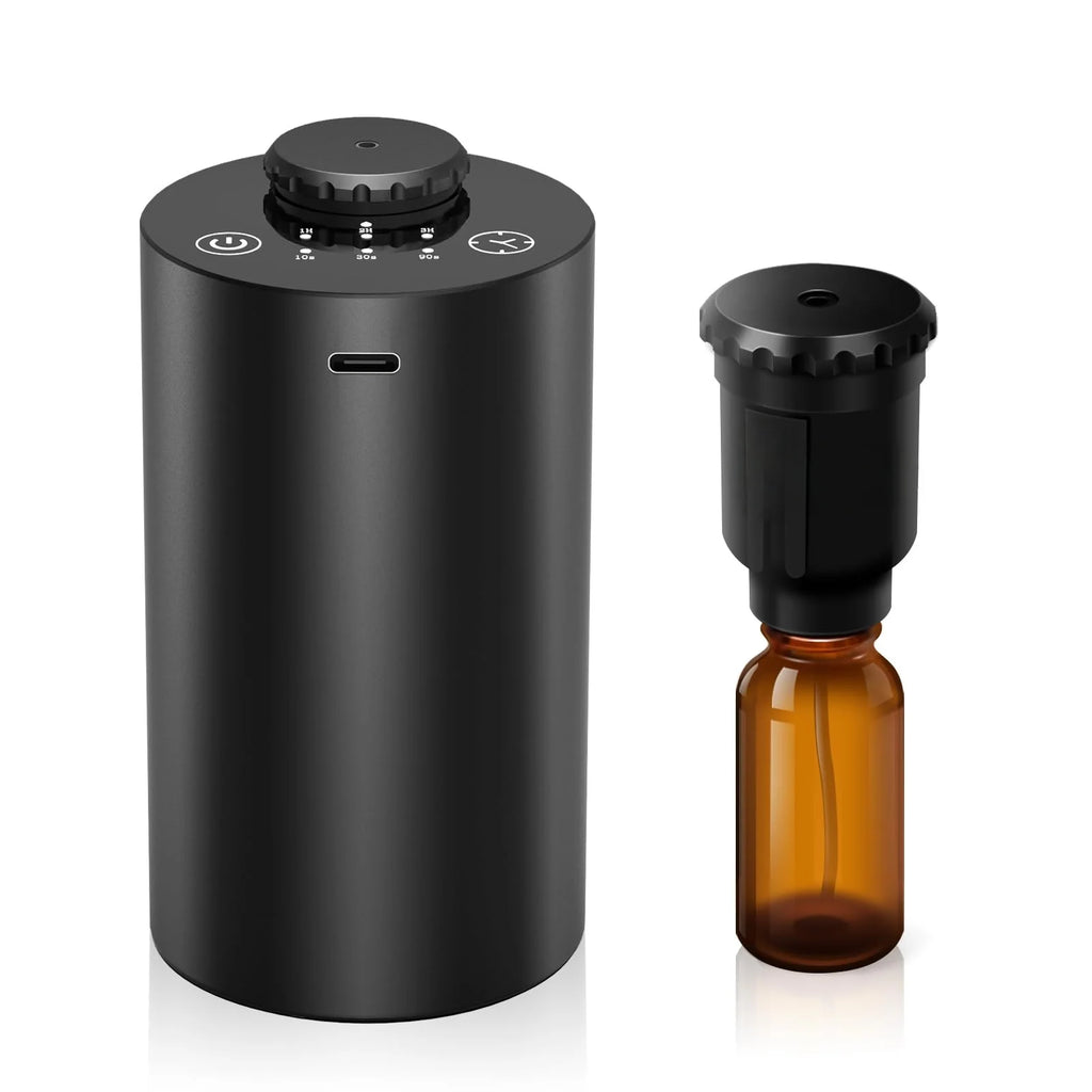 Waterless Cordless Essential Oil Diffuser – Battery Operated, 3 Mist Levels, Car & Home Use