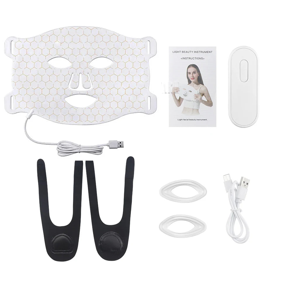 7-Colour LED Facial Mask – Silicone Photon Therapy for Pore Tightening, Whitening & Skin Repair